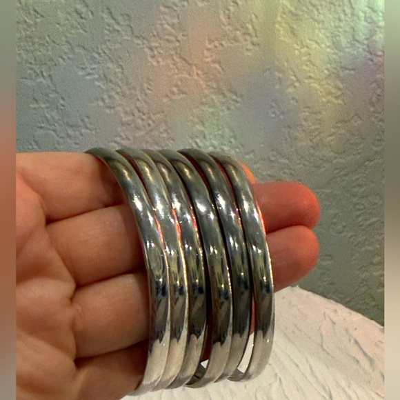 Elegant Thick 925 Sterling Silver Dome silver bangles or best offer - Picture 1 of 8